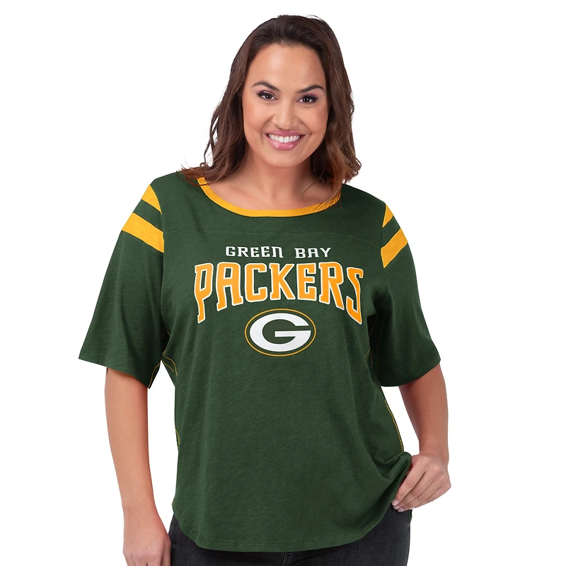 Women's G-III 4Her by Carl Banks Green Bay Packers Plus Linebacker T-Shirt