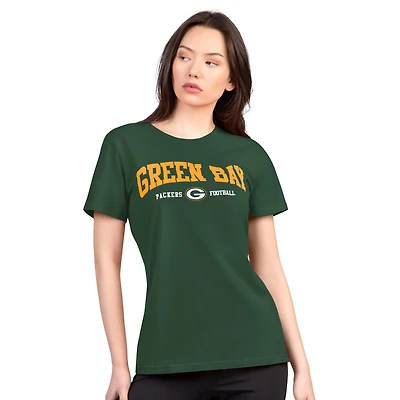Women's G-III 4Her by Carl Banks  Green Bay Packers Super-Slim Lightweight Winning Crew T-Shirt
