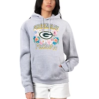 Sweat à capuche en polaire pour femme G-III 4Her par Carl Banks, gris chiné, avec logo de l'équipe des Green Bay Packers.