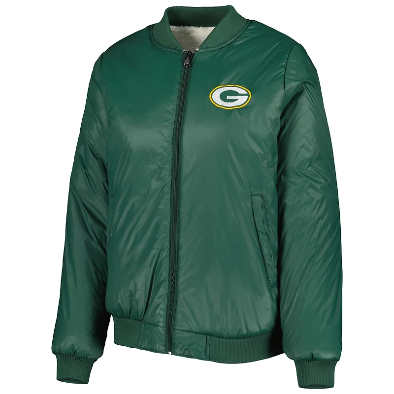 Veste réversible pour femme G-III 4Her by Carl Banks Oatmeal/Green Green Bay Packers Switchback