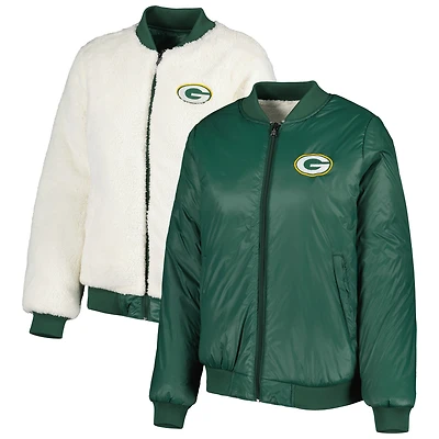 Veste réversible pour femme G-III 4Her by Carl Banks Oatmeal/Green Green Bay Packers Switchback