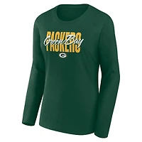T-shirt à manches longues Grip pour femme, vert, des Packers de Green Bay