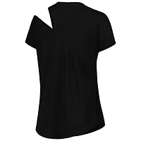 Women's KIYA TOMLIN Black Green Bay Packers Cut Out Tri-Blend Shirt
