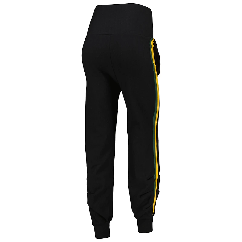 Pantalon de jogging KIYA TOMLIN noir à rayures Green Bay Packers pour femmes