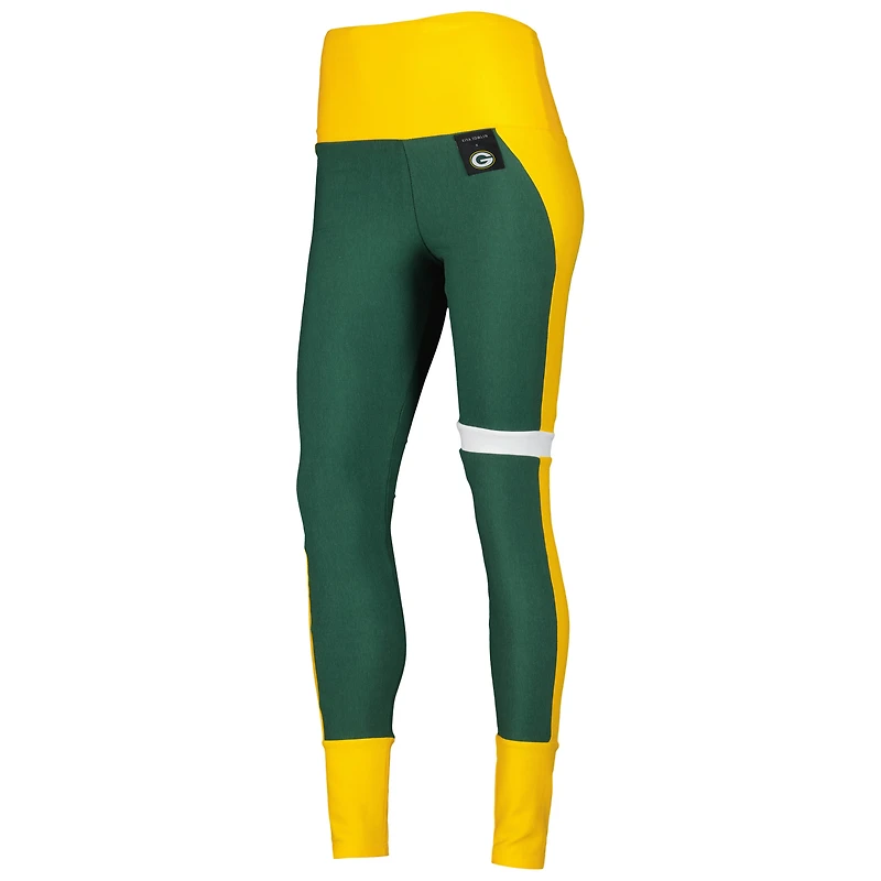 Women's KIYA TOMLIN Green/Gold Green Bay Packers Colorblock Tri-Blend Leggings