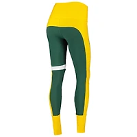 Women's KIYA TOMLIN Green/Gold Green Bay Packers Colorblock Tri-Blend Leggings