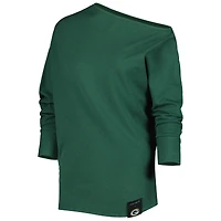 Sweat KIYA TOMLIN Femme Vert Green Bay Packers Twisted Tri-Blend Asymétrique 3/4-Dolman Sleeve Sweatshirt