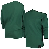 Sweat KIYA TOMLIN Femme Vert Green Bay Packers Twisted Tri-Blend Asymétrique 3/4-Dolman Sleeve Sweatshirt