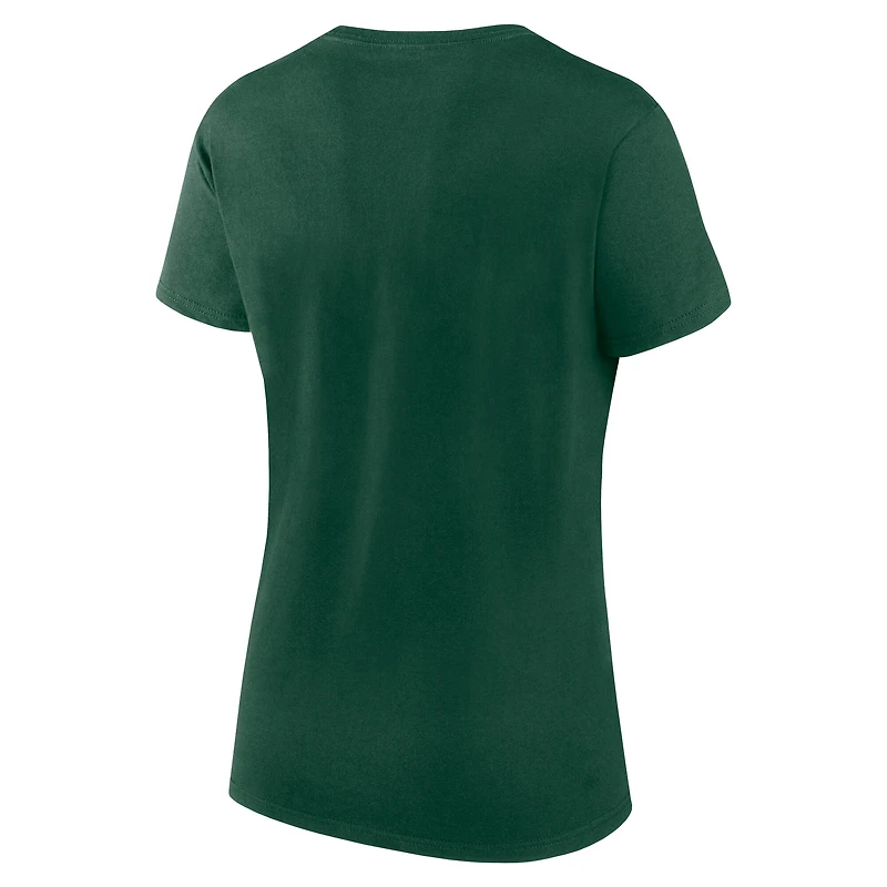 T-shirt Lean vert athlétique avec logo pour femme des Packers de Green Bay