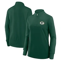 Veste zippée quart de tour Velocity des Packers Green Bay pour femme avec logo vert athlétique