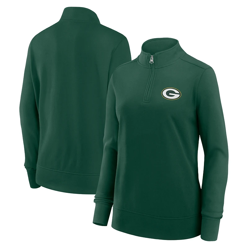 Veste zippée quart de tour Velocity des Packers Green Bay pour femme avec logo vert athlétique