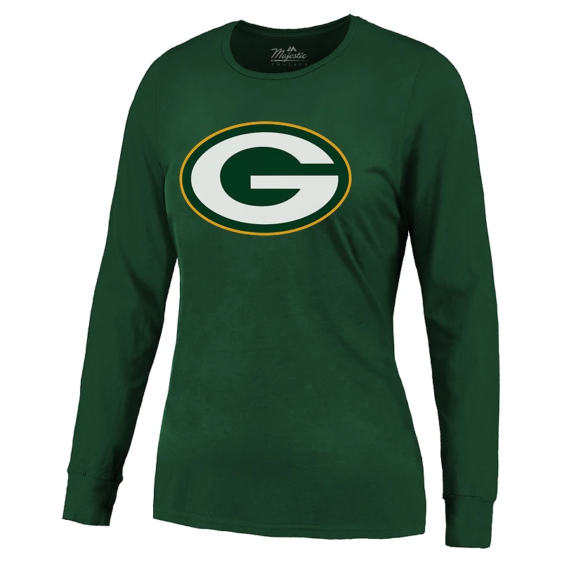 T-shirt à manches longues pour femme Majestic Threads Jordan Love Green Bay Packers avec nom et numéro