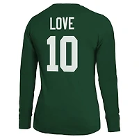 T-shirt à manches longues pour femme Majestic Threads Jordan Love Green Bay Packers avec nom et numéro