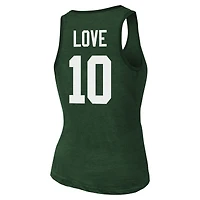 Women's Majestic Threads Jordan Love Green Bay Packers Name & Number Tri-Blend Tank Top