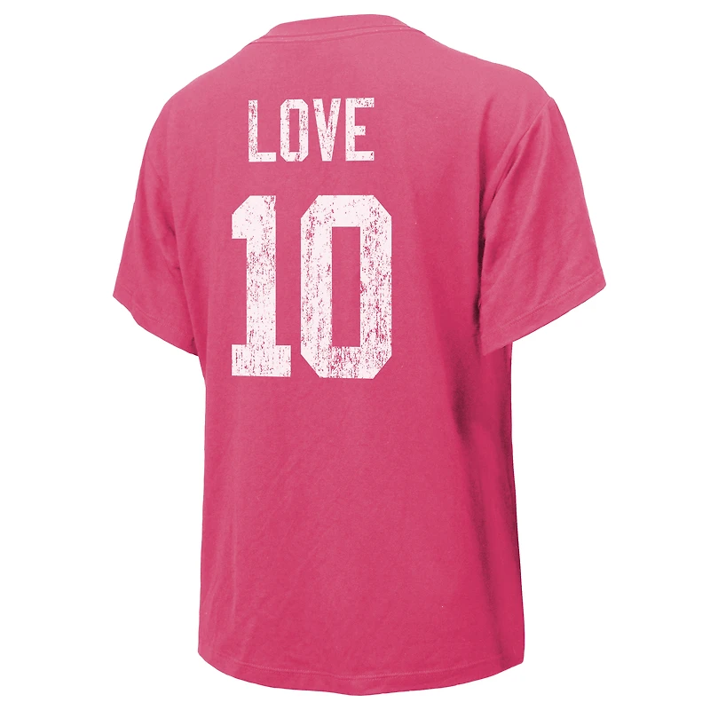 T-shirt Majestic Threads Jordan Love Pink pour femme avec nom et numéro des Packers de Green Bay