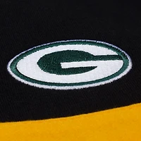 Women's Mitchell & Ness  Black Green Bay Packers Cropped Long Sleeve Rugby Polo