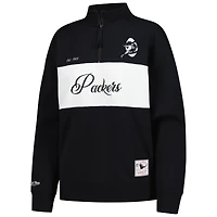 Veste zippée quart de tour Mitchell & Ness noire pour femme des Packers Green Bay