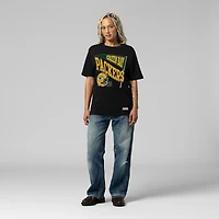 T-shirt boyfriend dynamique noir pour femme Mitchell & Ness des Green Bay Packers