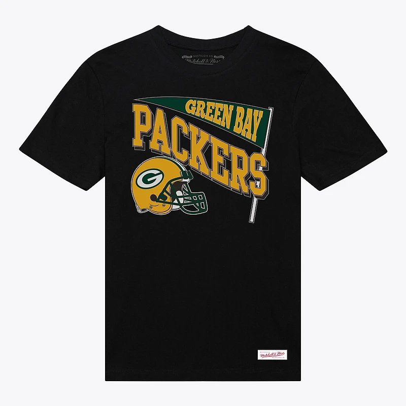 Women's Mitchell & Ness  Black Green Bay Packers Team Dynamic Boyfriend T-Shirt