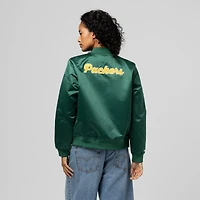 Women's Mitchell & Ness  Green Bay Packers Full-Snap Satin Jacket