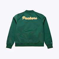 Women's Mitchell & Ness  Green Bay Packers Full-Snap Satin Jacket