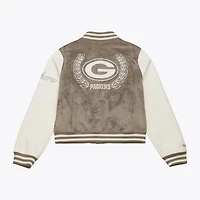 Women's Mitchell & Ness  Tan Green Bay Packers Full-Snap Varsity Jacket