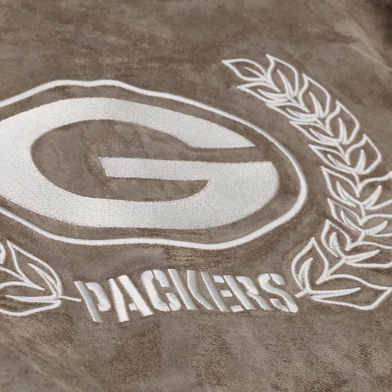 Women's Mitchell & Ness  Tan Green Bay Packers Full-Snap Varsity Jacket