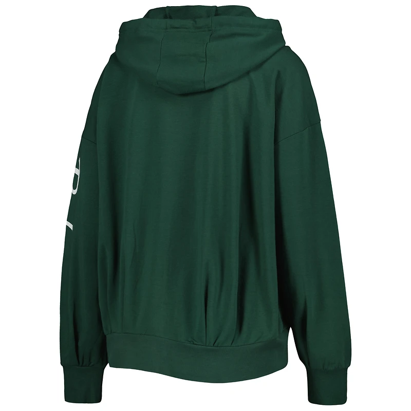Women's MSX by Michael Strahan Green Bay Packers Emerson Lightweight Full-Zip Hoodie