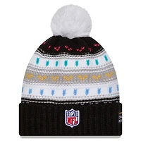 Bonnet à revers et pompon NFL Crucial Catch 2025 des Packers de Green Bay pour femme New Era noir