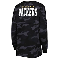 T-shirt à manches longues camouflage Green Bay Packers New Era pour femme