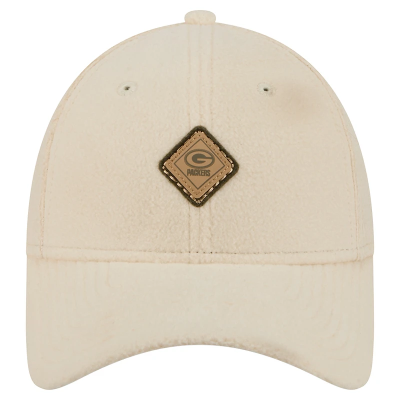 Casquette ajustable confortable 9FORTY crème New Era pour femme des Green Bay Packers