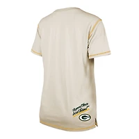 Women's New Era Cream Green Bay Packers Split T-Shirt
