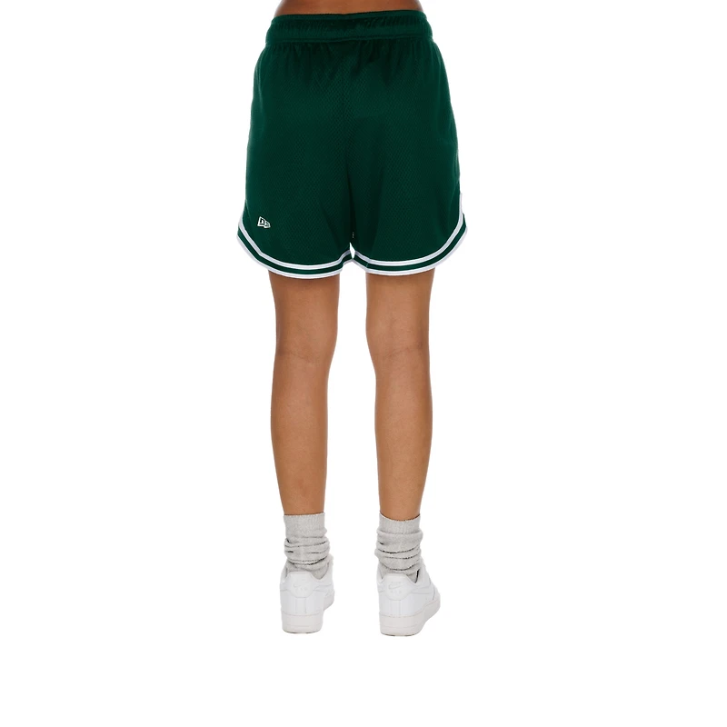 Women's New Era Gold/Green Green Bay Packers Sport Classics Mesh Shorts