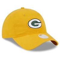 Casquette réglable New Era Gold Green Bay Packers Main Core Classic 2.0 9TWENTY pour femme