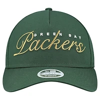 Women's New Era  Green Green Bay Packers  Metallic 9FORTY M-Crown A-Frame Adjustable Hat