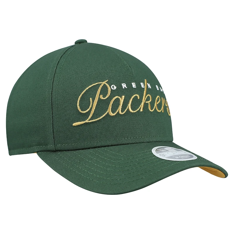Casquette ajustable New Era Green Bay Packers 9FORTY M-Crown A-Frame pour femme