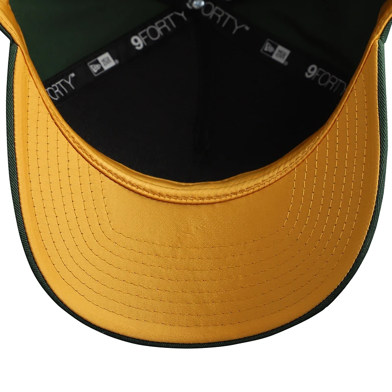 Women's New Era  Green Green Bay Packers  Metallic 9FORTY M-Crown A-Frame Adjustable Hat