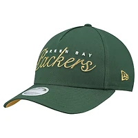 Women's New Era  Green Green Bay Packers  Metallic 9FORTY M-Crown A-Frame Adjustable Hat