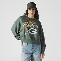 Sweat-shirt ras du cou surdimensionné à imprimé minéral des Packers de Green Bay New Era pour femme