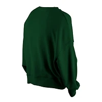 Women's New Era Green Bay Packers Oversized Throwback Mineral Wash Crew Neck Sweatshirt