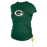 T-shirt froncé sur le côté des Packers de Green Bay New Era pour femme