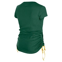 T-shirt froncé sur le côté des Packers de Green Bay New Era pour femme