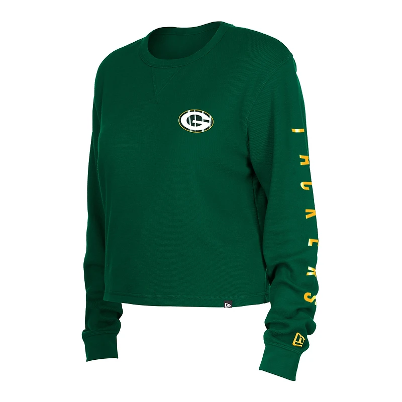 Women's New Era  Green Bay Packers Sport Night Thermal Long Sleeve T-Shirt