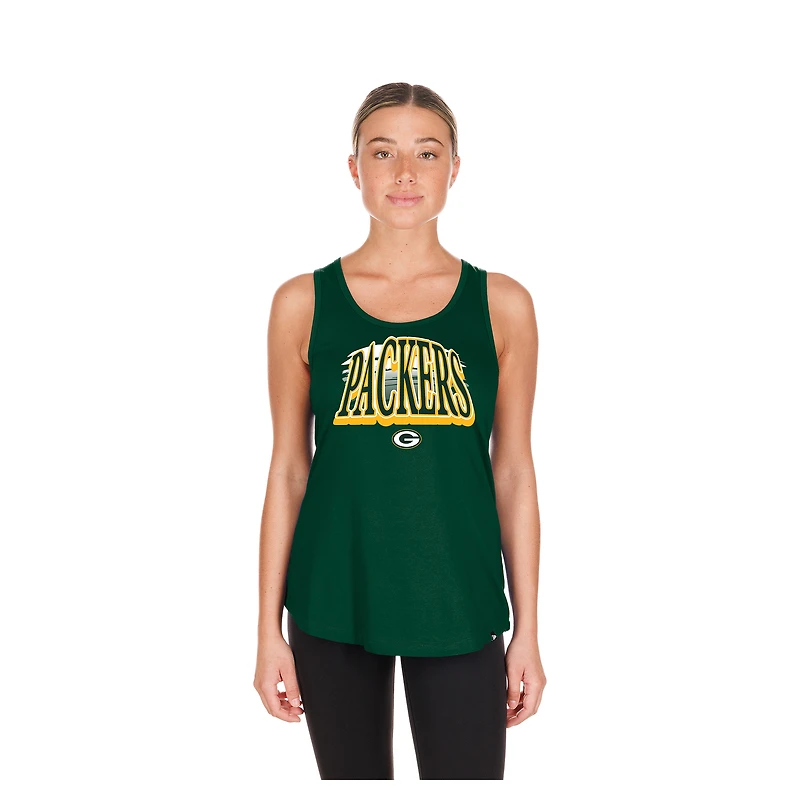 Débardeur d'été vert New Era Green Bay Packers pour femmes