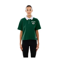 Women's New Era Green Bay Packers Throwback Boxy Cropped Polo