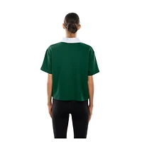 Women's New Era Green Bay Packers Throwback Boxy Cropped Polo