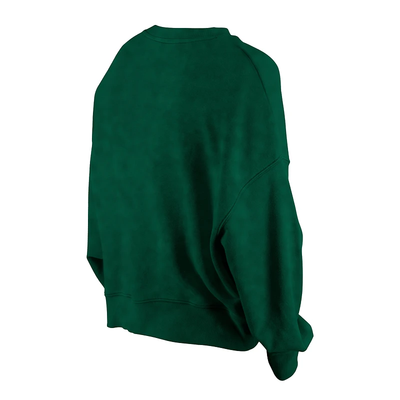 Women's New Era Green Bay Packers Throwback Boxy Sweatshirt