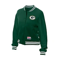 Women's New Era  Green Bay Packers Throwback Fleece Full-Snap Jacket