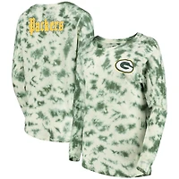 T-shirt à manches longues tie-dye Green Bay Packers New Era pour femme, vert