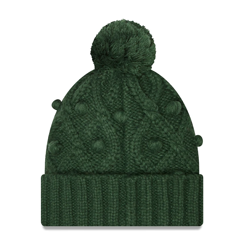 Women's New Era Green Green Bay Packers Toasty Cuffed Pom Knit - Hat